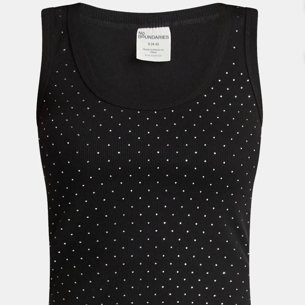 No Boundaries Women’s Studded Ribbed Tank Top